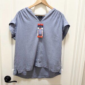 Splendid Women's Linen Blend Top Blouse Size M Blue Cottagecore Feminine Casual